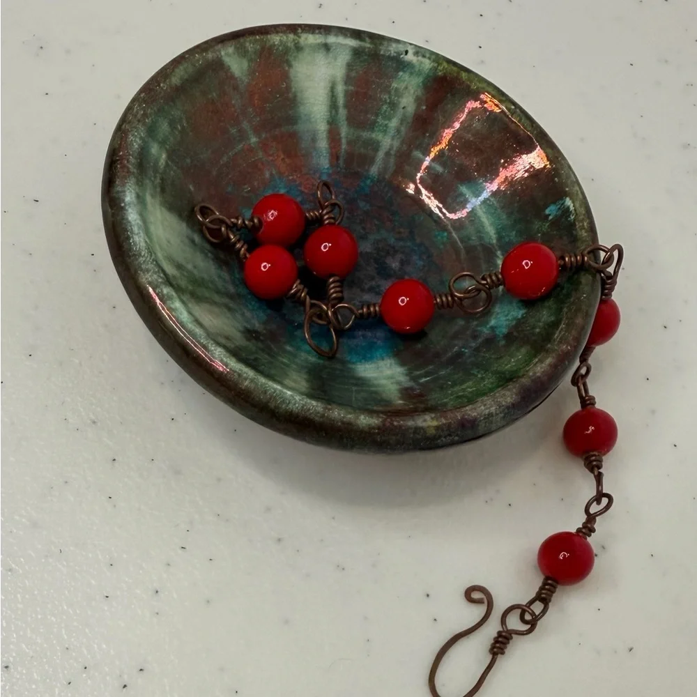 Handmade Beaded‎ Copper Wire Wrap Bracelet Anklet Hammered Boho Fairy Indie